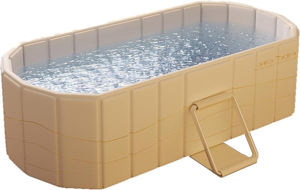 Portable Bathtub for Adult Large Foldable No Installation Bath Tub for Shower Stall, Bathroom Hot SPA Soaking Standing Tub (Gosling yellow, L(59.1''L x 33.9''Wx 19.7''H))