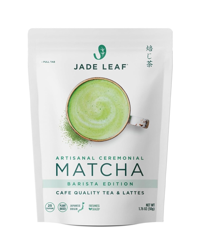 Jade Leaf Matcha Premium Ceremonial Grade Matcha Green Tea Powder - Japanese - Culinary, Ingredient, Ceremonial Barista Teahouse, Latte, Collagen, 1.76 Ounce (Pack of 1), Ceremonial Matcha