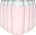 TahoeBay Slim Can Cooler Sleeves (12-Pack) Skinny Tall Cans 12 Oz Bulk Thin Seltzer Fit Sublimation Blanks for Vinyl Plain Blank Foam Beer Bottles Black White Assorted Solid Set (Blush)