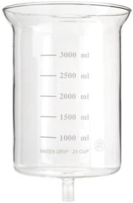 Yama CDM25 Replacement Top Beaker - Borosilicate Glass For 25 Cup Cold Brew Towers, Heat-Resistant, Dishwasher Safe