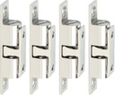 Alise Double Roller Catch Cabinet Latches,Adjustable Double Ball Tension Roller Catch Latch Brass Cabinet Door Latch,67mm Solid Metal Cabinet Latches and Catches,Pack of 4,Silver