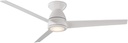 Modern Forms Tip Top Smart Indoor and Outdoor 3-Blade Flush Mount Ceiling Fan 52in Matte White with 2700K LED Light Kit and Remote Control worksworks with Alexa and iOS or Android App