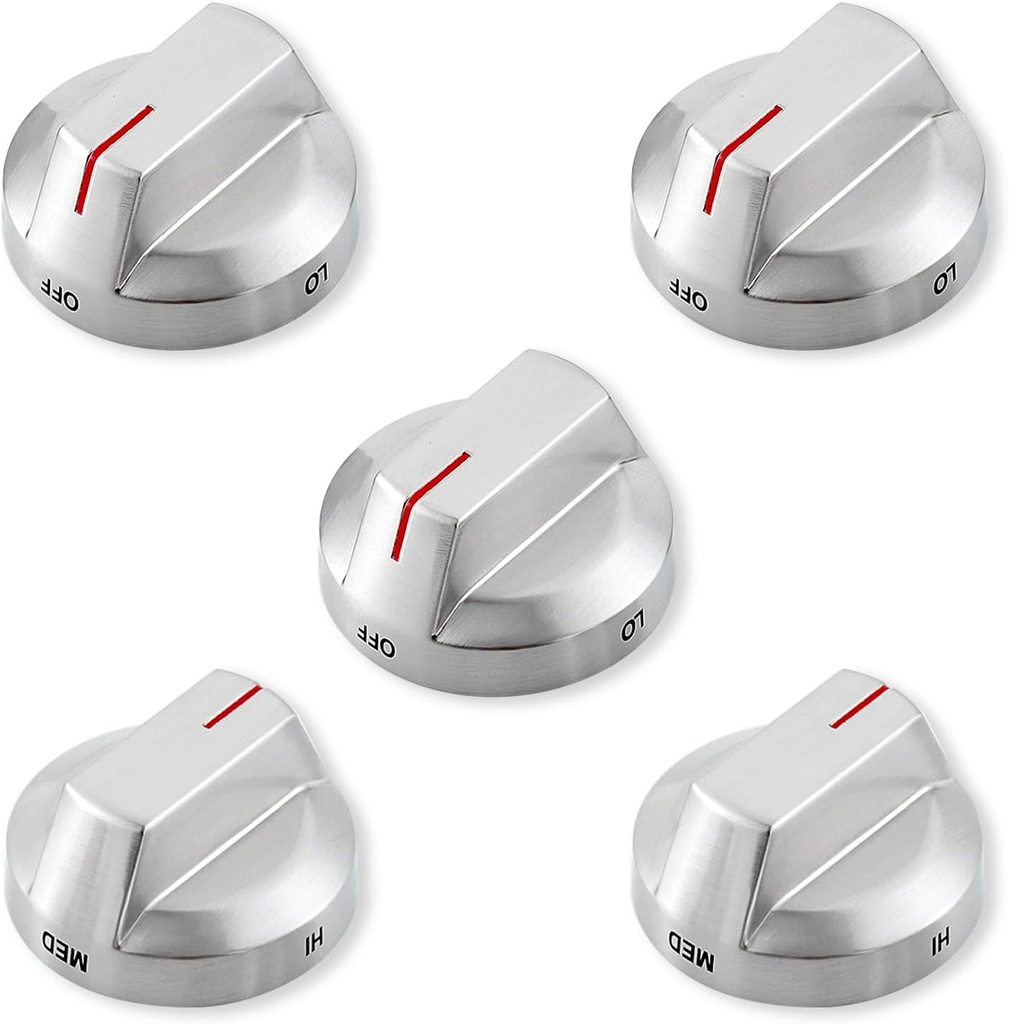 DG94-03500A/Z NX60T8111SS/AA NE63T8111SS/AA Stove Knobs Replacement for Samsung Electric Stove Parts DG94-03797Q Stainless Steel Oven Knobs Samsung Gas Range Parts Cooktop Burner Knobs Silver 5Pcs