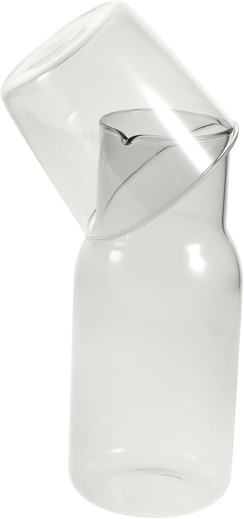 1Set Glass Cup with Kettle Heat Resistant Drinking Tools for Home Use Elegant Design for Juices Milk Beer Cocktails and More and High Transparency Glassware