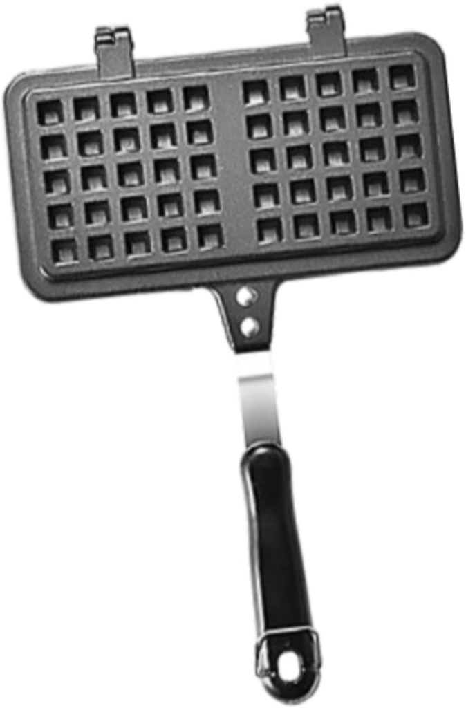 Waffle Pan Stovetop Waffle Iron Handheld Stovetop Waffle Skillet Bakeware Waffle Iron Waffle Pan Maker for Snacks Household