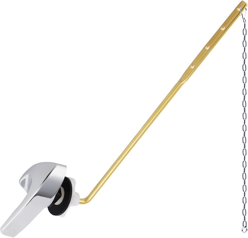 Universal Metal Front Mount Toilet Handle Replacement Kit Compatible with Kohler Toilet Tank Parts, Toilet Flush Lever Handle with Flapper Chains, Chrome