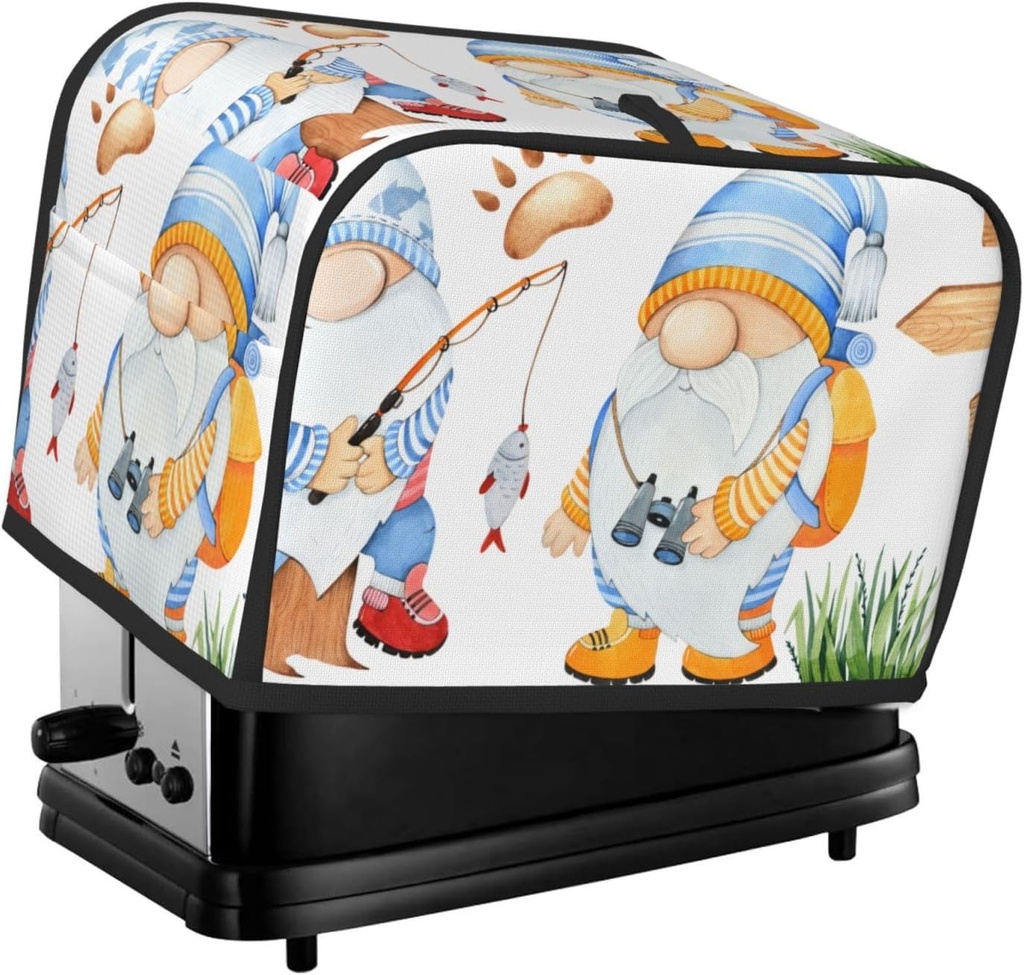 Oven Cover Kitchen Bread Machine Protector,2 Slice Toaster Cover For Home,Kitchen Small Appliance-Gnome Camping Fishing