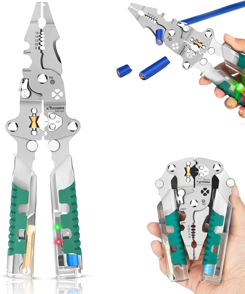 18 in 1 Wire Stripping Pliers, Multifunctional Wire Stripping Pliers, Folding Stylus Screwdriver Wire Stripper, Pinzas Para Electricista, Wire Stripper Twister for Wire Stripping Crimping