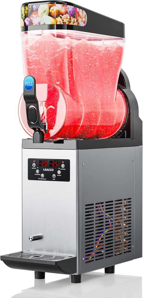 Leacco Commercial Slushie Machine, Frozen Drink Margarita Machine Smoothie Slushy Maker Stainless Steel 110V