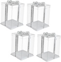 4pcs Transparent Cake Box Portable High Dome Birthday Cake Carrier Food-safe Plastic Packaging for Easy Storage Transport for Parties and Celebrations