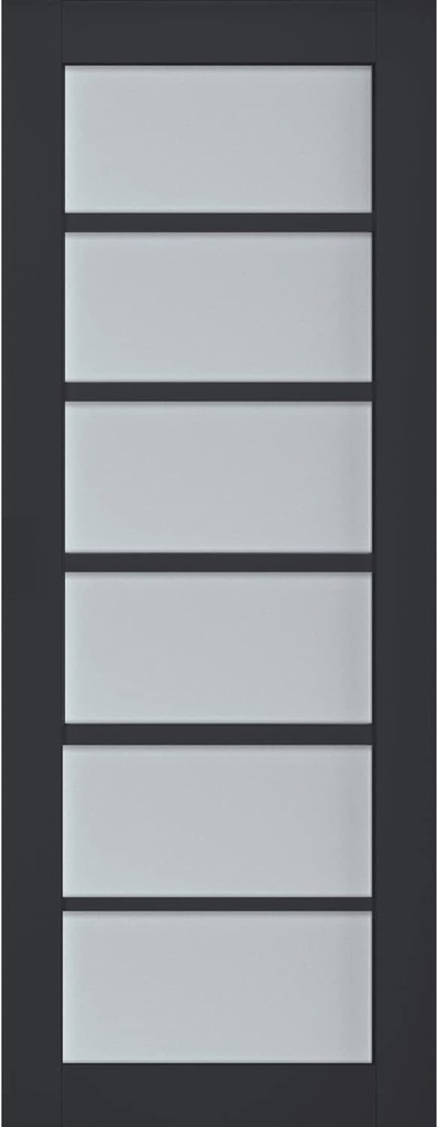 Slab Barn Door Panel 28 x 84 inches | Veregio 7602 Antracite with Frosted Glass | Sturdy Finished Interior Doors | Pocket Closet Sliding