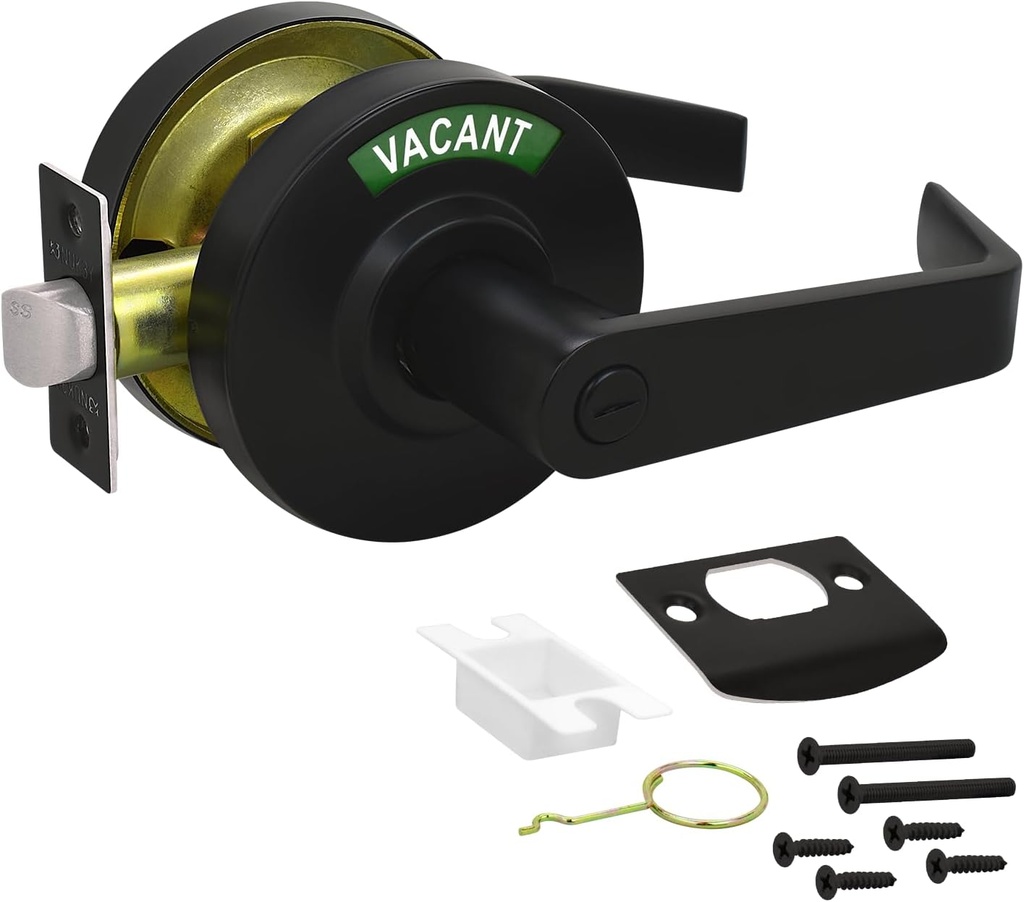 Nuk3y Indio Grade 2 Commercial Duty Indicator Lever Lockset (Privacy, Matte Black)