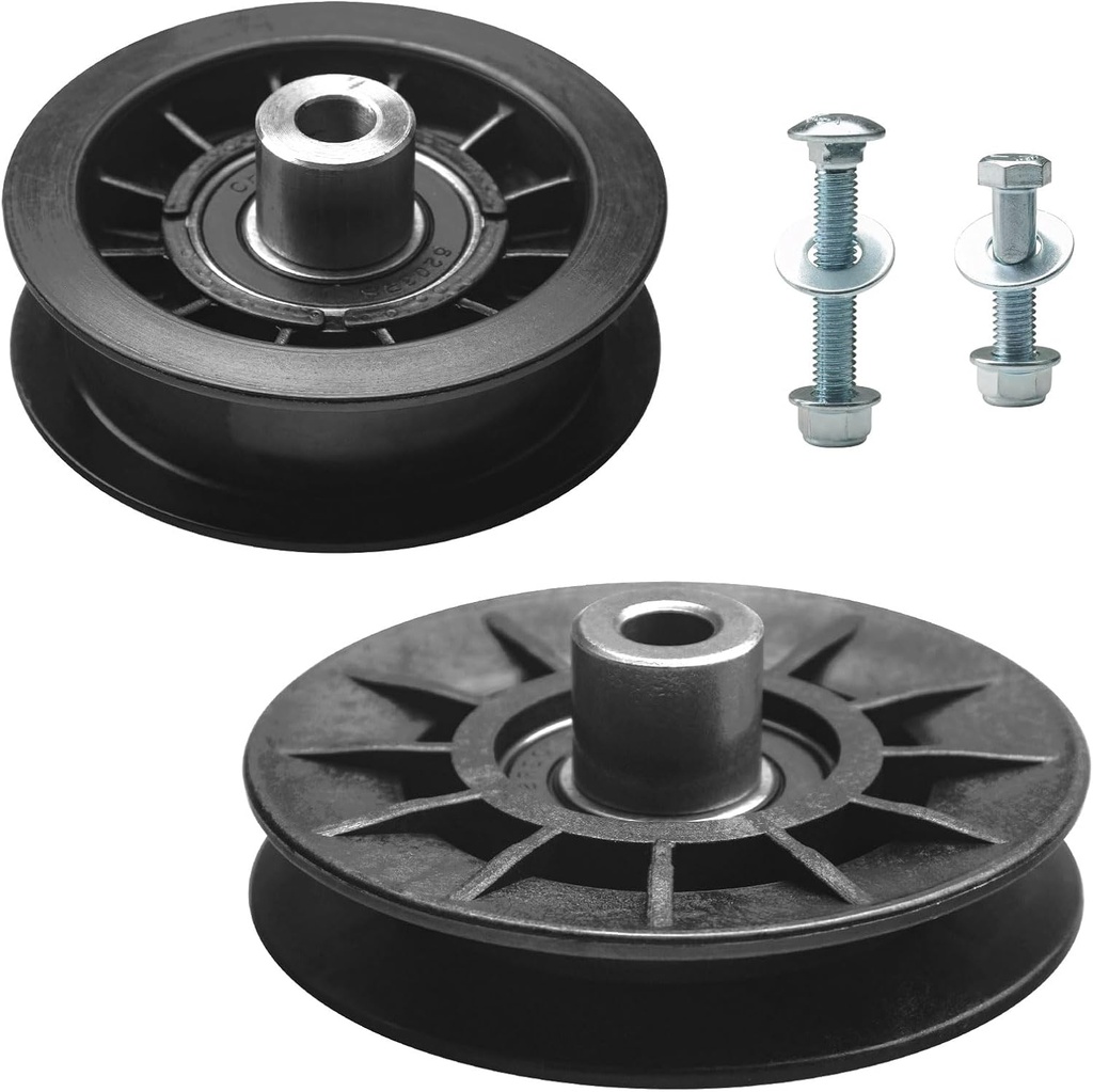 Ohoho 532194326 V-Ldler Pulley & 532194327 Flat Idler Pulley Compatible with Husqvarna GTH 26 K54, GTH2448 T, GTH654 T, LGT 2554 Lawn Mower, Replaced 194326, 194327, 532194226, 280-6630