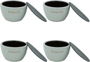 Brewista Professional Coffee Cupping Bowls with Silicone Lid, 8 oz, Heat-Retaining Porcelain, Glazed Dark Brown Interior for Precision Coffee Tasting, Espresso & Pour Over, Set of 4 (White)