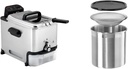 T-fal Deep Fryer with Basket, Easy to Clean, Oil Filtration, 2.6-Pound, Silver, Model FR8000 & OGGI Cooking Grease Container, 4 Quart, Stainless Steel