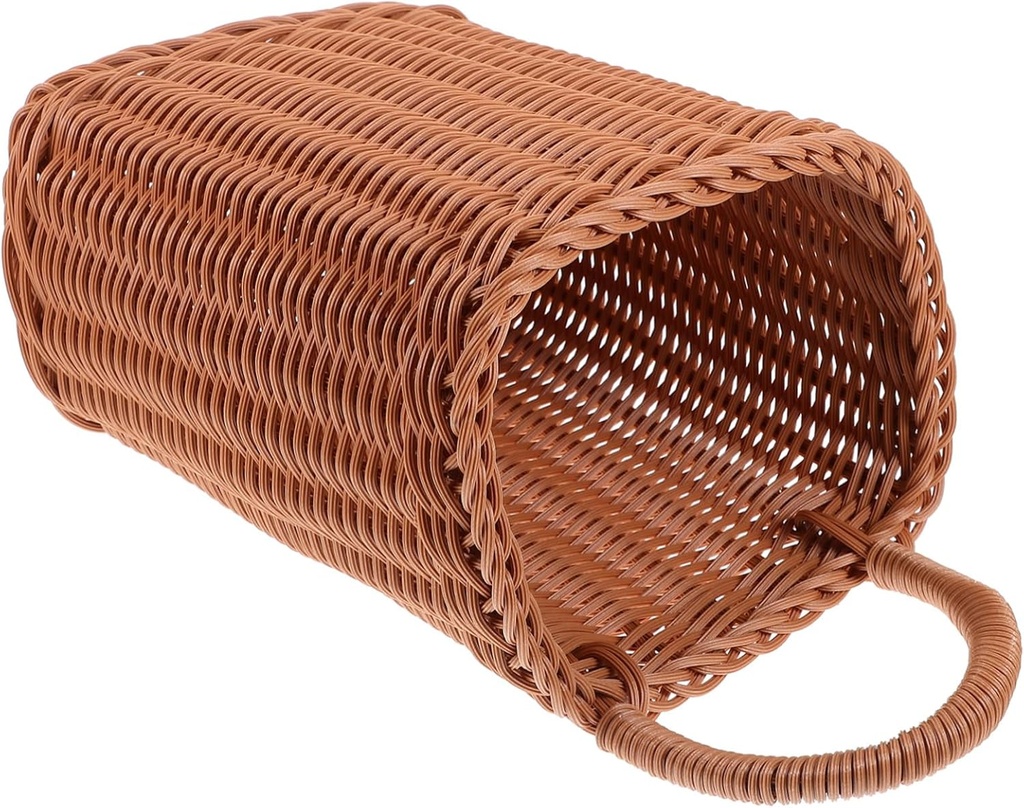 PRETYZOOM Woven Wall Hanging Basket for Kitchen Rattan Storage Container for Fruits and Vegetables Practical Decorative Organizer for Home and Outdoor Use Brown