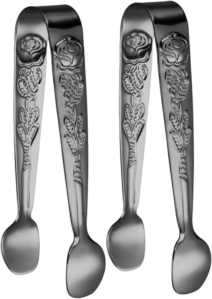 UPKOCH 2pcs Small Clip Sugar Cube Clip Lemon Cake Fruit Candy Mini Clips Ice Serving Tongs Mini Bar Stainless Steel Food Clips Candy Scoops Household Ice Tongs Compact Ice Tongs Buffet