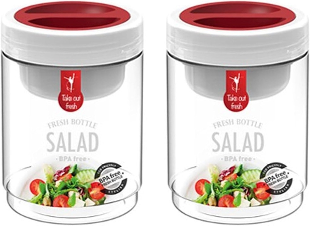 Salad Bottle Set of 2, with Leak Proof Salad Sauce Dressing Case 25.36oz