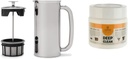 ESPRO - P7 French Press - Double Walled Stainless Steel Insulated Coffee and Tea Maker with Micro-Filter - Keep Drinks Hotter for Longer (Polished Stainless Steel, 32 Oz) Cleaning Powder
