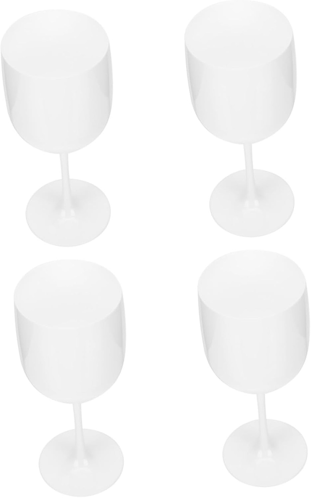 minkissy 4pcs Plastic Goblets for Wine and Cocktails Shatterproof Material Elegant Household Drinkware for Parties and Events Easy to Clean and Store Height