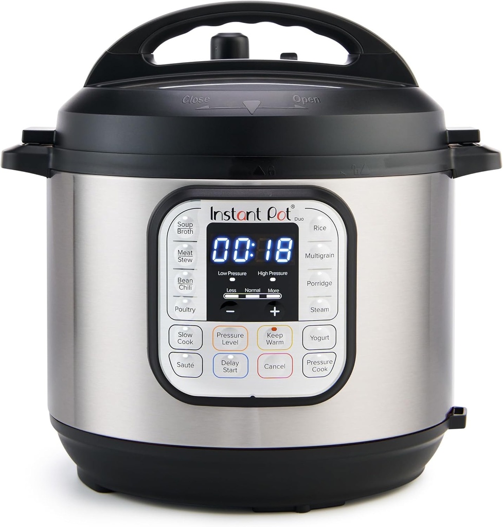 Instant Pot Duo 7-in-1 Electric Pressure Cooker, Slow Cooker, Rice, Steamer, Sauté, Yogurt Maker, Warmer & Sterilizer, Includes App With Over 800 Recipes, Stainless Steel, 6 Quart