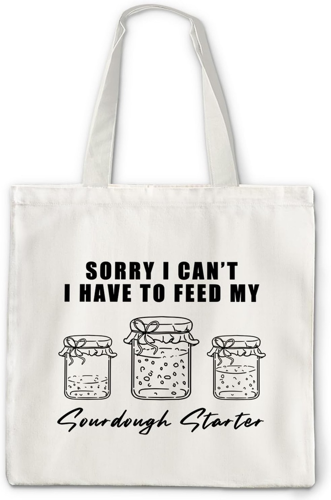 Funny Sourdough Tote Bag, Sourdough Gifts for Women Bakers Canvas Tote Bag, Bread Baking Lovers Gifts Reusable Grocery Shopping Bags
