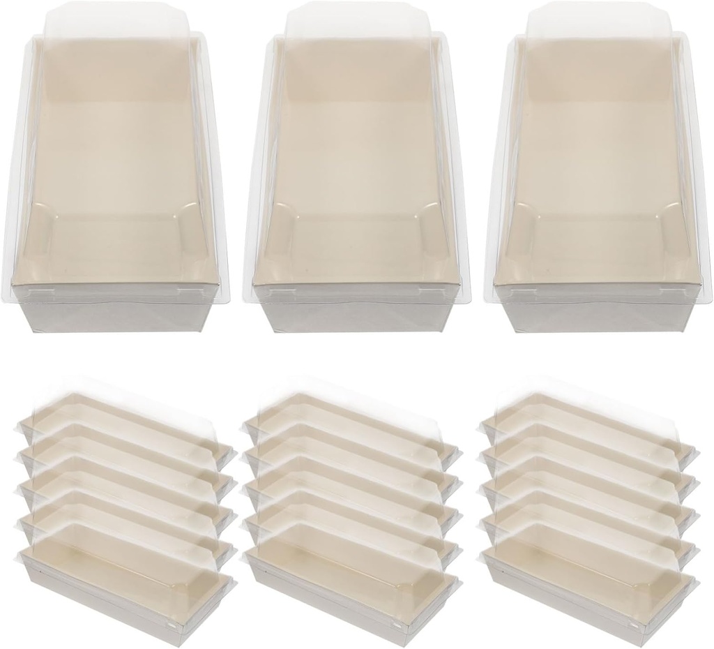 50pcs Cake Cutting Paper Box Pastry Packing Box Lid and Bread Container Lid