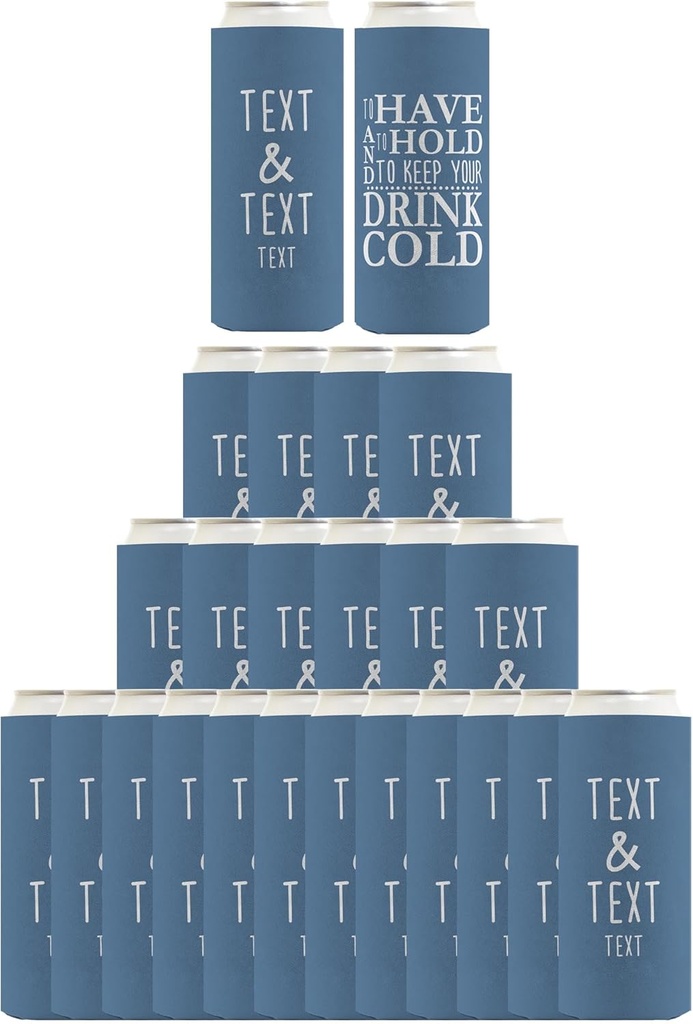 Wedding Guest Favors Personalized Your Name & Date Have Hold Keep Drink Cold 24-Pack Personalized Ultra Slim Can Drink Thermocoolers Party Pack Slate