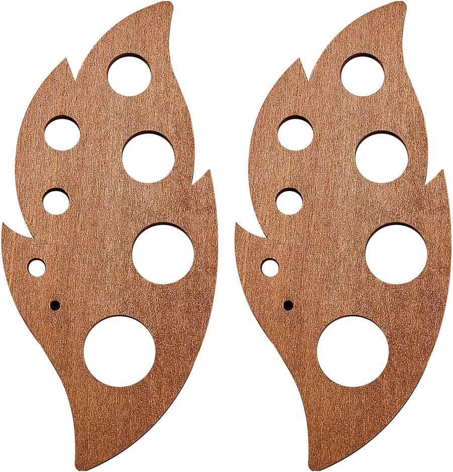 AHANDMAKER 2Pcs Wooden Herb Stripper, Wooden Herb Stripping Tool Leaves Cutter Leaf Remover Stem Stripper Herb Cutter Tool for Kale, Chard, Beets, Lettuce, Collard Greens, Thyme, Rosemary, Dark Brown