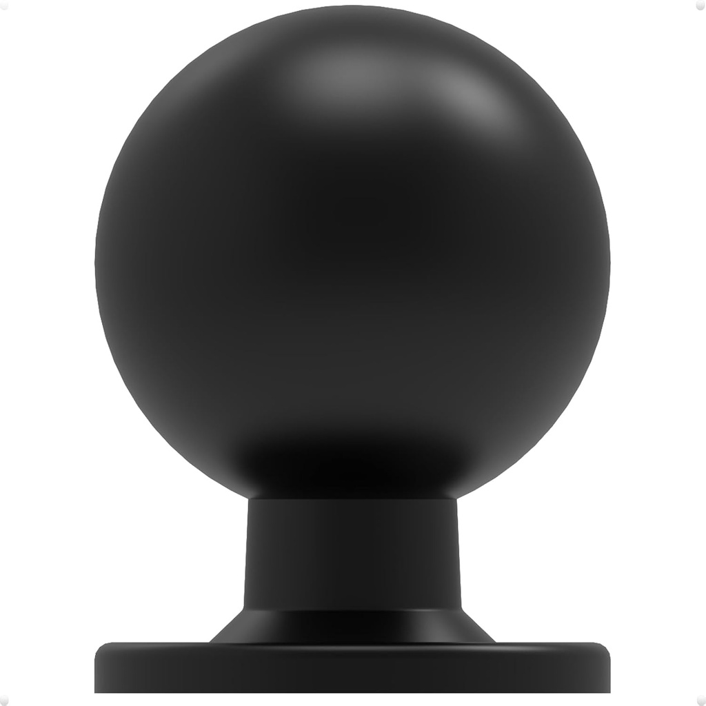 trust4care 4-Pack 1-1/3" Matt Black Kitchen Cabinet Knobs with Wide Base Backplate, Modern Ball Drawer Bi-fold Closet Door Pull Global Knobs, Sideboard Wardrobe Dresser Handles
