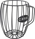 Iron and Metal Coffee Pod Holder Beer Cup Shape Coffee Capsule Storage Basket Organizer for Counter Coffee Accessories Black