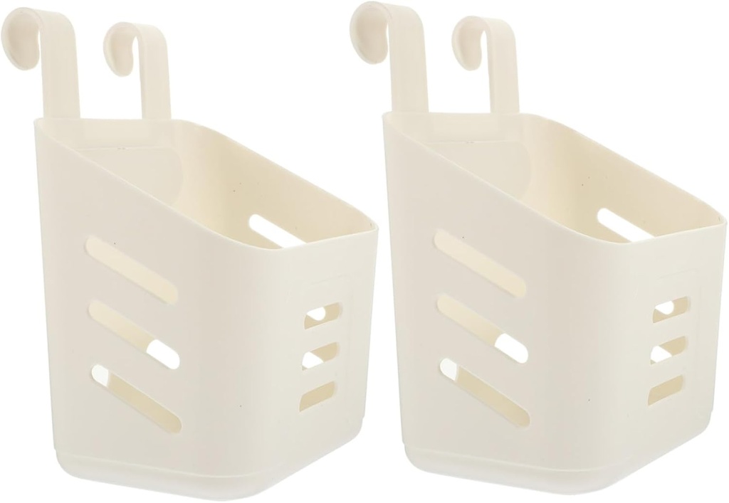 2pcs Bathroom Hanging Basket Plastic Hanging Shower Basket Kitchen Storage Pantry Organization Drain
