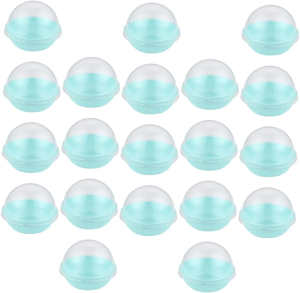 50Pcs Egg-Yolk Puff Boxes Lids Small Dome Dessert Packing Containers Plastic Baking Supplies for Party Favors and Events