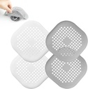 4 Pieces Drain Covers Hair Stopper for Shower Drain Bathtub Stopper Home Drain Protectors with Sucker Water Trap Sink Cover for Bathroom Bathtub and Kitchen (2 Gray+2 White)