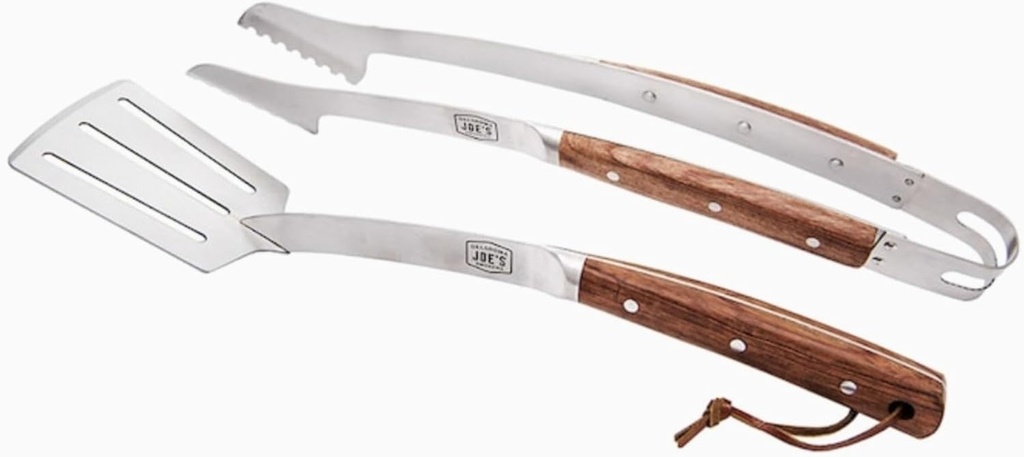 Oklahoma Joe BBQ Grill 2 Piece Rosewood Tool Set With Tongs and Spatula
