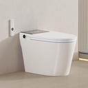 Smart Toilet with Built-In Bidet, Heated Seat, Dual Auto Flush with Foot Sensor, Tankless Design, Warm Water Wash & Dry, Modern Elongated Electric Toilet, LED Display, 1000g MAP, 1.28GPF