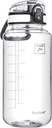 Fanhaw 32 Oz Clear Tritan Water Bottle with Chug Lid, BPA-free, Wide Mouth, Leak Proof - for Gym, Travel, Home, School, Office (Clear&White)