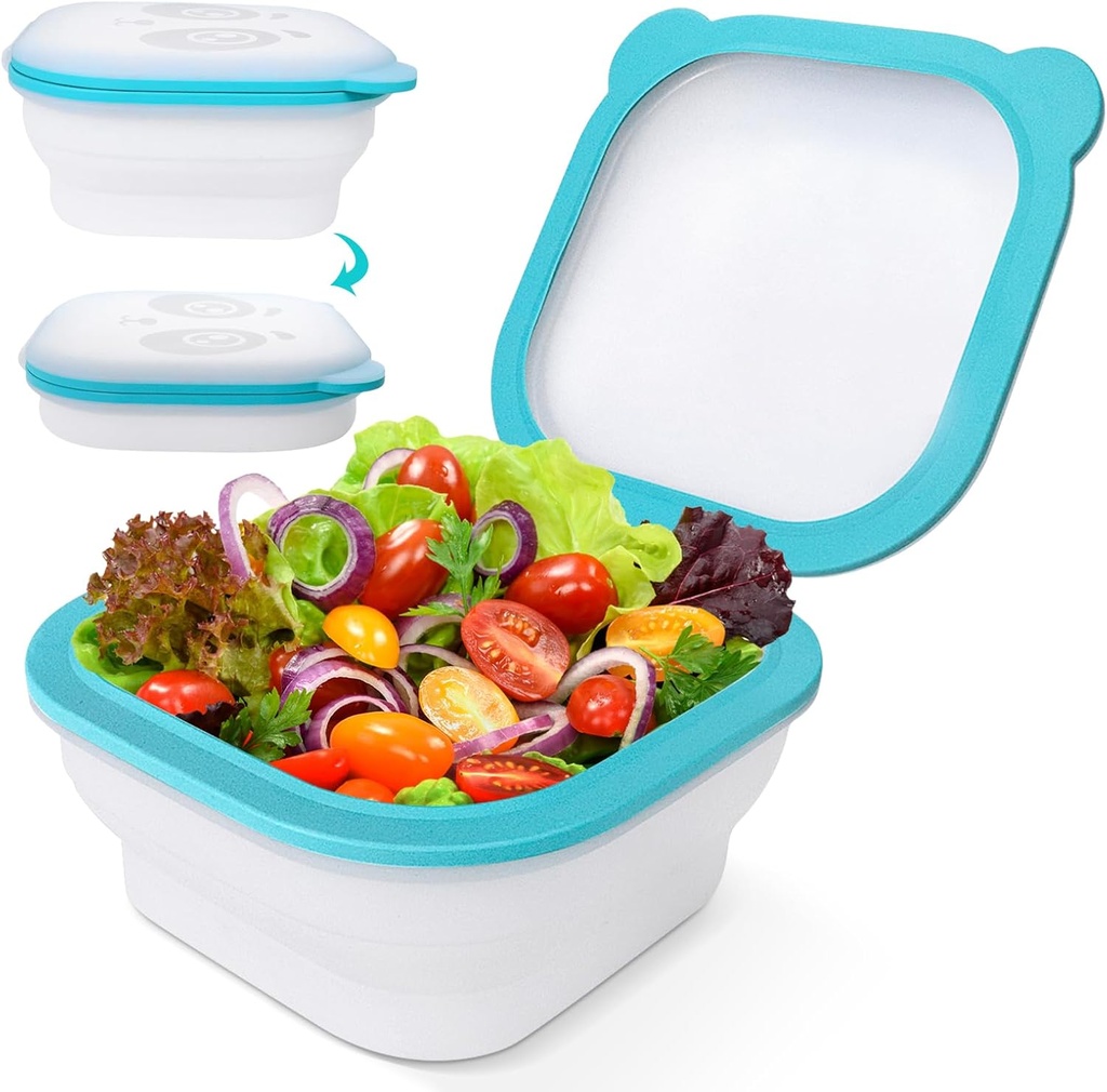 Magnetic Foldable Food Storage Container, Airtight Bread Box for Kitchen Countertop - Reusable Silicone Container for Fruits, Vegetables & Bread Preservation