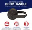 Lawrence Commercial Lever Door Lock - Heavy Duty Locking Commercial Door Handle Keyed Entry, Grade 2 Door Handle with Lock and Key - Oil Rubbed Bronze, Entrance/Keylock Function Embassy Series