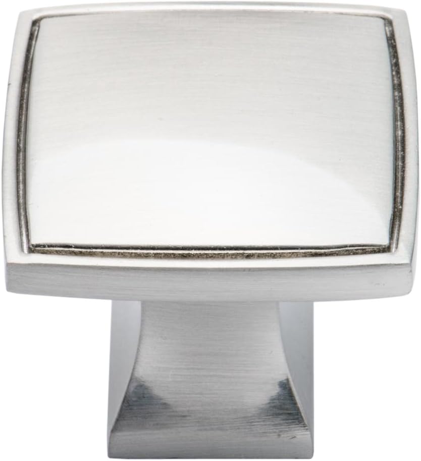Southern Hills Brushed Nickel Cabinet Knobs - Pack of 5 - Square Cabinet Pulls - Satin Nickel Kitchen Hardware - SH0217-SN-5