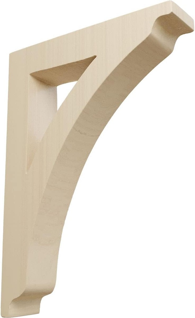Ekena Millwork BKTW01X07X10THRW-CASE-2 Medium Thorton Wood Wood Brackets, 1 3/4"W x 7 1/2"D x 10 1/2"H (2-Pack), Rubberwood