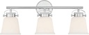 Savoy House 8-1627-3-11 Kaden Industrial Traditional White Opal Glass Bathroom Vanity Wall Light, 3-Light 180 Total Watts, 11" H x 26" W, Polished Chrome