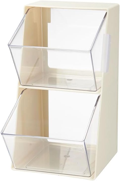 Acrylic Storage Containers Box, Desktop Tea Bag Organizer With 2 Drawers - Coffee Pod Holder For K Cups, Tea Bags, Creamer, Sugar Bags For Home Office (MilkyWhite)
