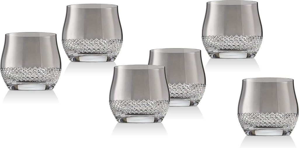 Godinger Double Old Fashioned Whiskey Glasses Beverage Glass Cup Fantasia - Set of 6