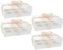 6-Pack Cupcake Boxes with Lid Portable Muffin Holders Bakery Carrier for Cupcakes Cookies Desserts