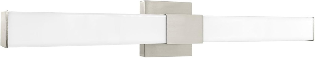 LUXRITE LED Bathroom Vanity Light Fixtures Square 36 Inch Brushed Nickel 5 CCT 2700K-5000K Selectable Over Mirror Vanity Lights Modern Wall Light Bar 30W 2000 Lumens CRI 90 Dimmable Damp Rated ETL