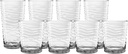by TarHong 8-Piece Currents Acrylic Drinkware Set, 4 Jumbo and 4 DOF Glasses, Indoor/Outdoor, Reusable, Clear.