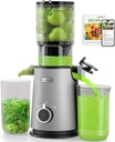 Cold Press Juicer, ECOSELF Juicer Machines with Large Feed Chute Fit Whole Fruits & Vegetables, Self Feeding for Juice Extractor Machine, Easy to Clean and Assemble, High Juice Yield