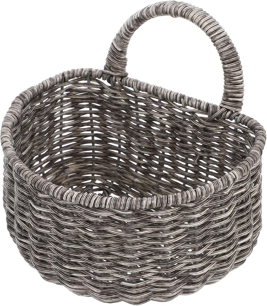 Luxshiny Woven Hanging Basket for Kitchen Storage Rattan Onion and Fruit Organizer Wall-mounted Decor Air Circulation for