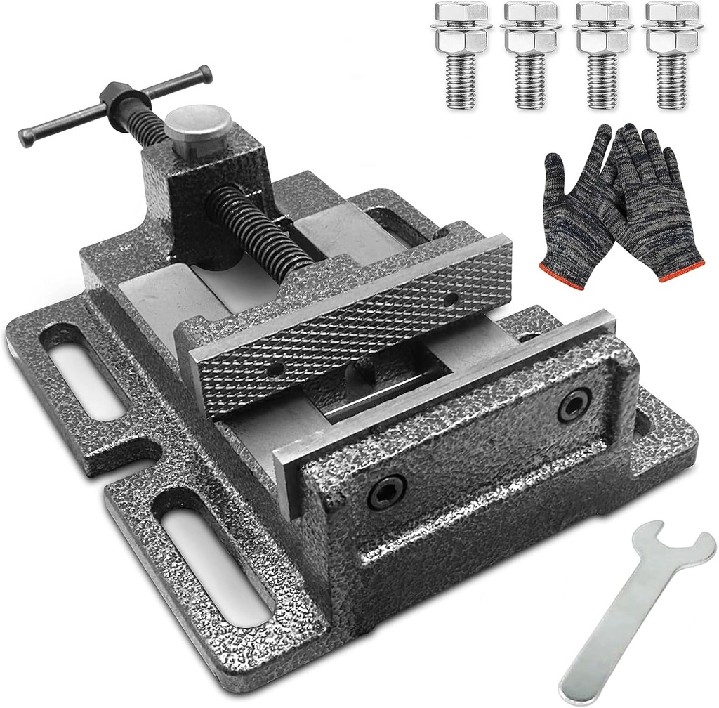 MYTEC Heavy Duty Vice for Drill Press, 5.0" Black, Quick Release Workbench Industrial Vise Clamp, High-grade cast steel Bench Clamp